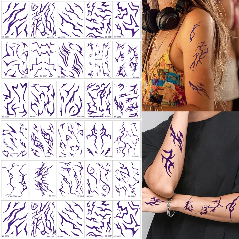 10pcs Temporary Tattoo Stickers for Women Men Cosplay Body Stickers Dance Cosplay Tattoo Stickers Suitable For Performance Party
