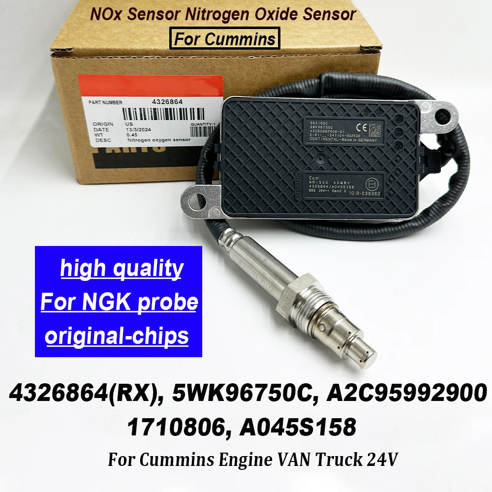 4326864 5WK96750C High Quality Chip For NGK Probe A2C95992900 Nitrogen Oxygen Nox Sensor 2872943 1710806 for Cummins 24V Truck