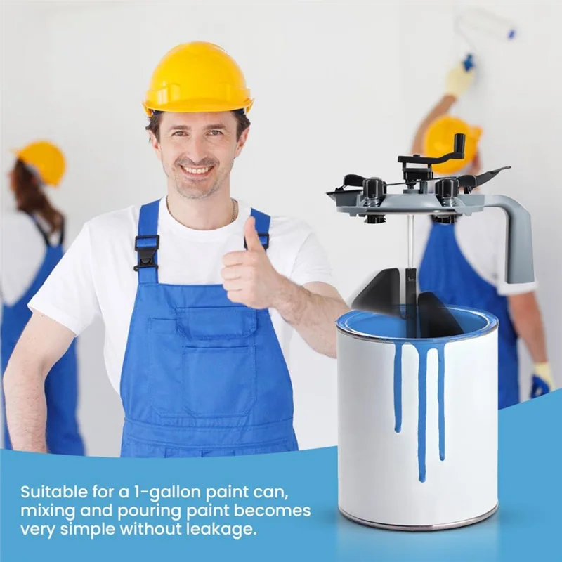 

【24 Hours Sale】2 Pcs Paint Mixing Mate Lid Hand-Crank Drip Free 1 Gallon Paint Can Mixer Car Paint Dispenser Mix Paint Evenly