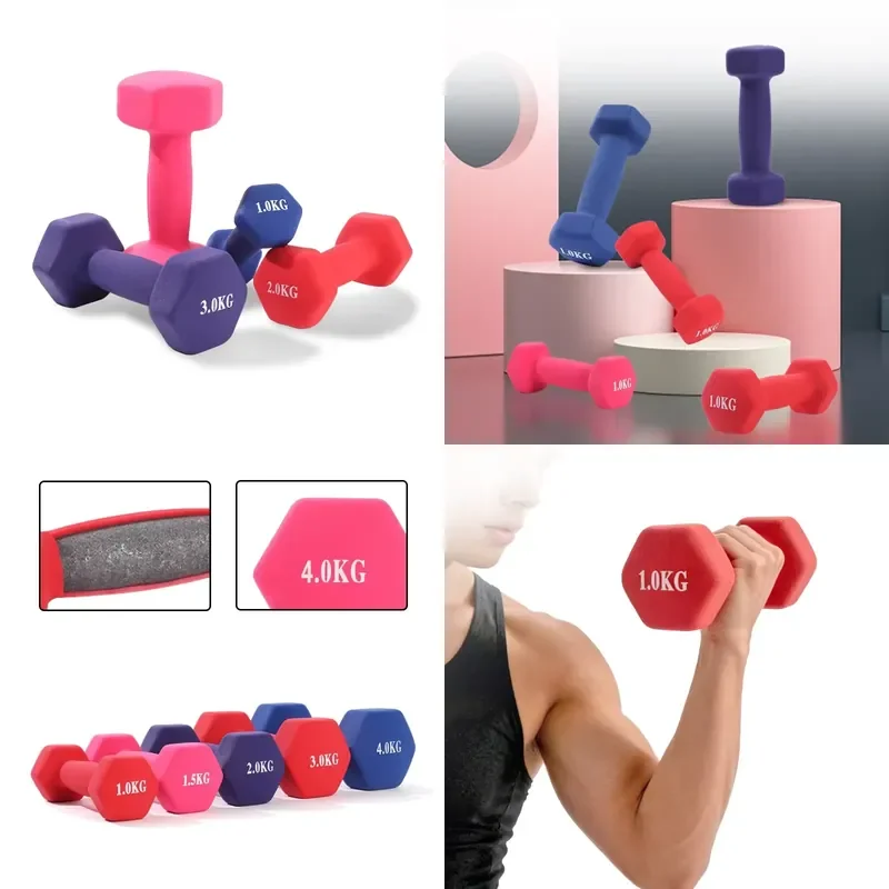 for High-quality fitness equipment 1kg 2kg 3kg 4kg 10kg, custom vinyl coated dumbbell set for arm workouts with comfortable