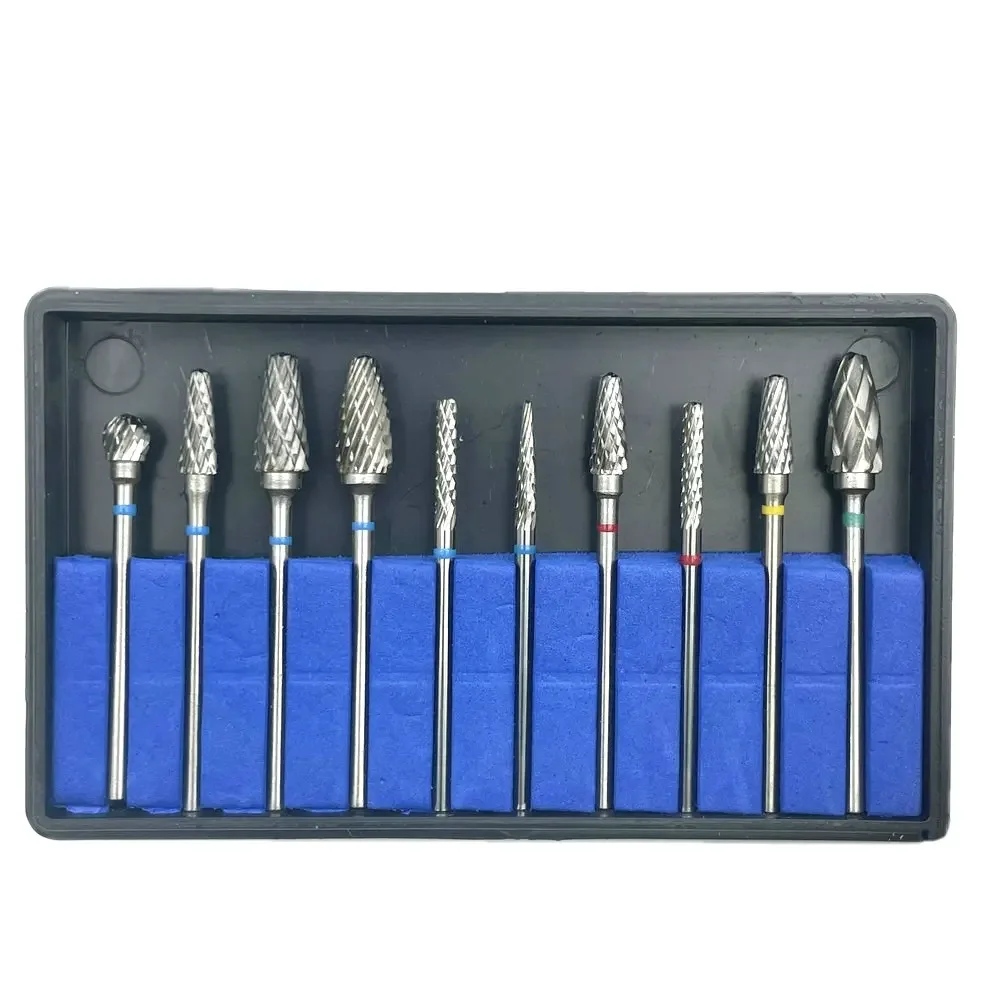 10pcs/set Dental HP Tungsten Carbide Cutter KIT Dental Burs Drills Tungsten Steel Material 2.35mm