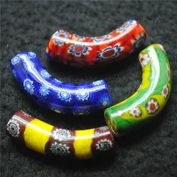 Colored Glaze Matching Beads Italy Glass Bend Shape Size 40X12MM For Women's Necklace Making Accessories Free Shippings