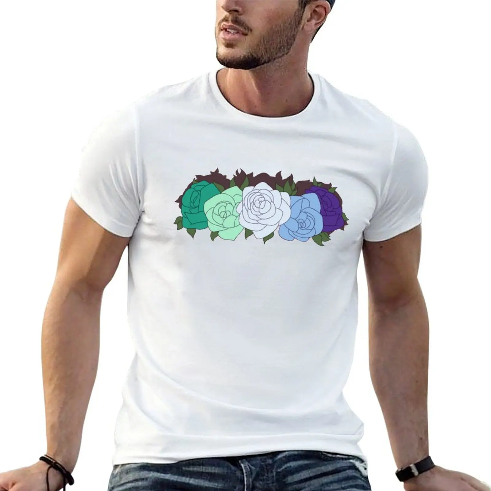 MLM Pride Flower Crown T-Shirt men t shirt cotton 100% t shirts for man slim fit t shirt man luxury T-shirt
