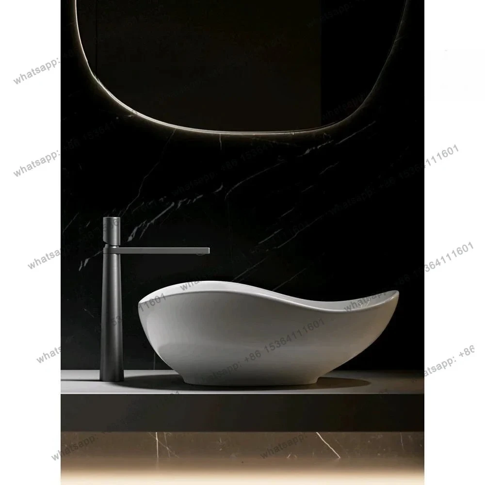 LL  German high-end ceramic stage basin art hotel washbasin hand washing to deepen washbasin creative modeling