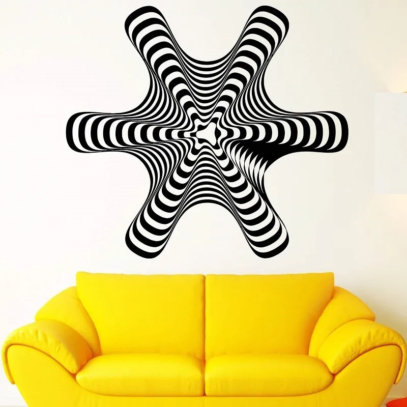 

Visual illusion vinyl wall decal hypnosis illustration art abstract sticker living room bedroom fashion wall sticker SJ18