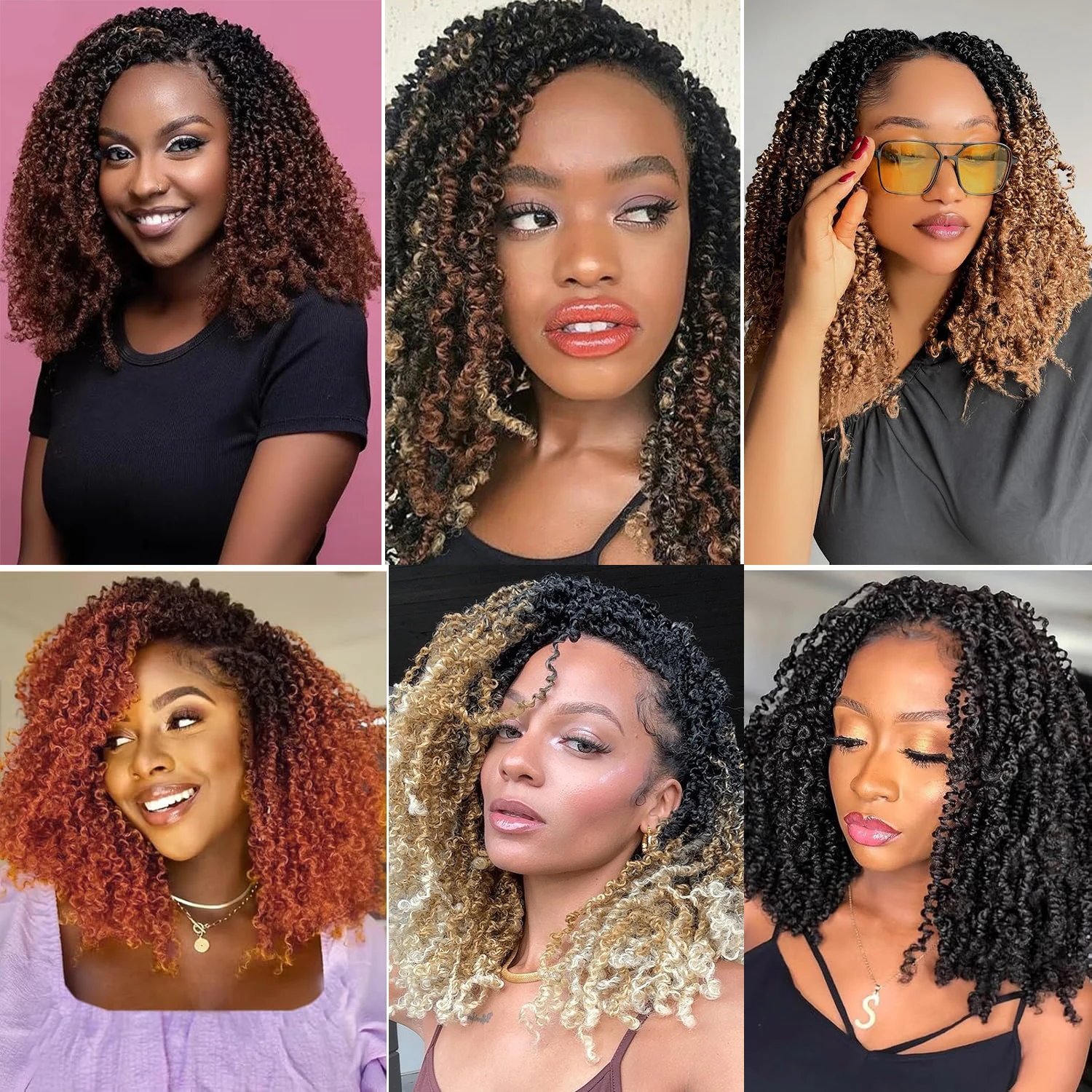 7 упаковок, предварительно закрученные Yanky Twist, вязанные крючком косы для волос, синтетические натуральные черные предварительно скрученные волосы Passion Twist, вязанные крючком косы в стиле бохо