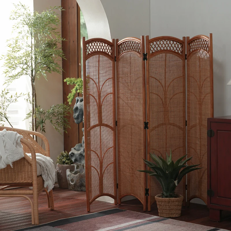 Modern Art Deco Wooden Room Divider Waterproof Folding Privacy Screen