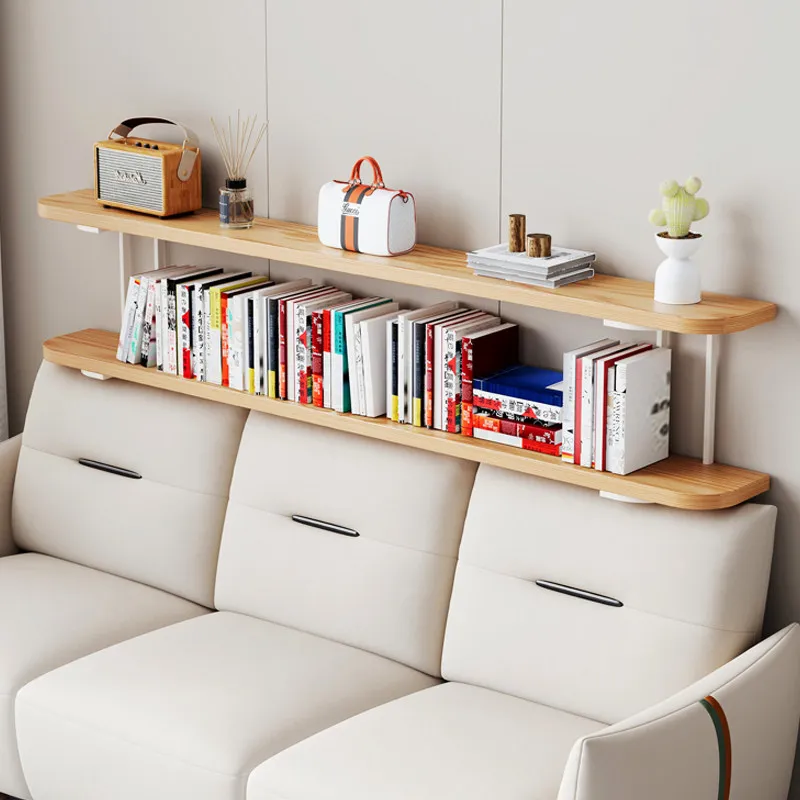 Sofa backrest bookshelf shelf display stand corner cabinet ultra-narrow bedside long table solid wood living room furniture