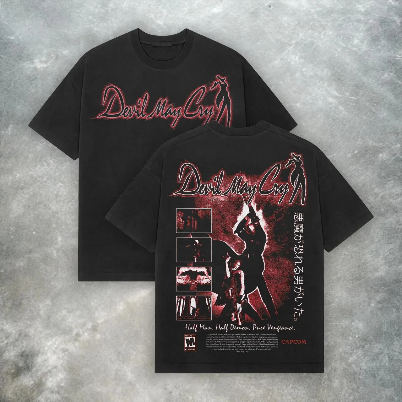 Vintage Devil May Cry Tee Y2K Retro Game T-shirt Pure Cotton Men Women Short Sleeve High Quality Male Female Clothing Streetwear