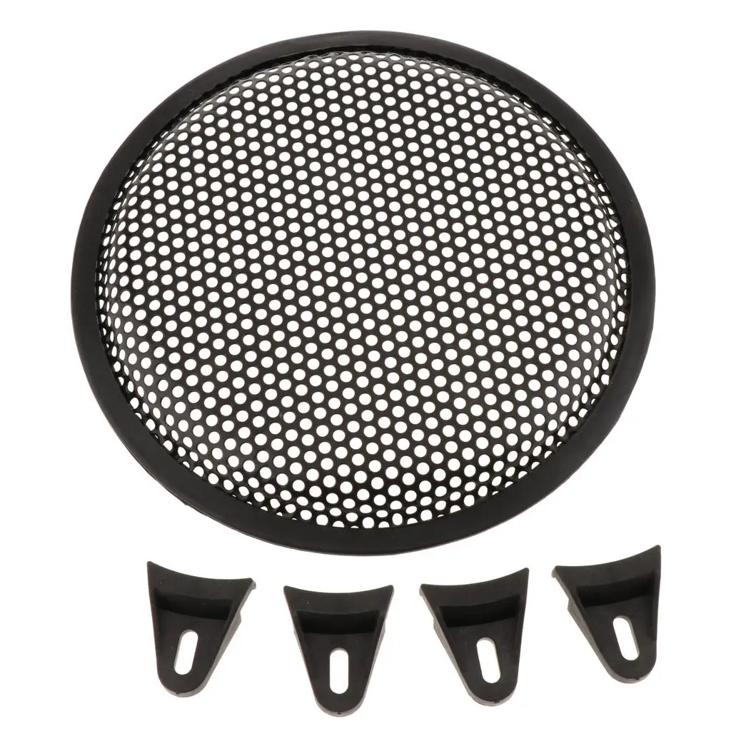 8inch Mesh Round Car Speaker Cover Decoration Loudspeaker Grill Metal Durable Black