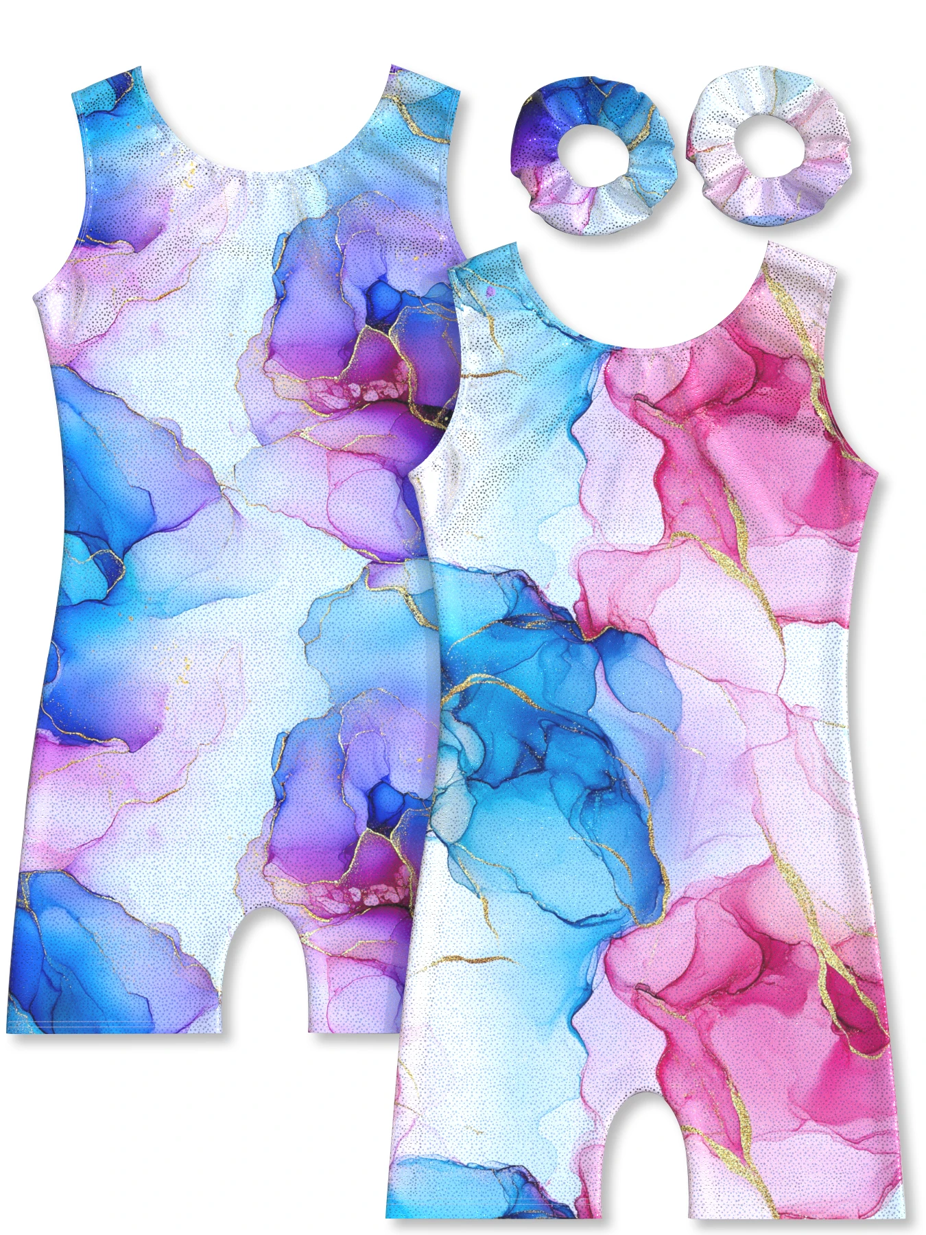 สาวยิมนาสติก Leotard SHINY Gradient บัลเล่ต์ Leotards การแสดงชุด Tumbling ชุดกีฬาสําหรับเด็ก