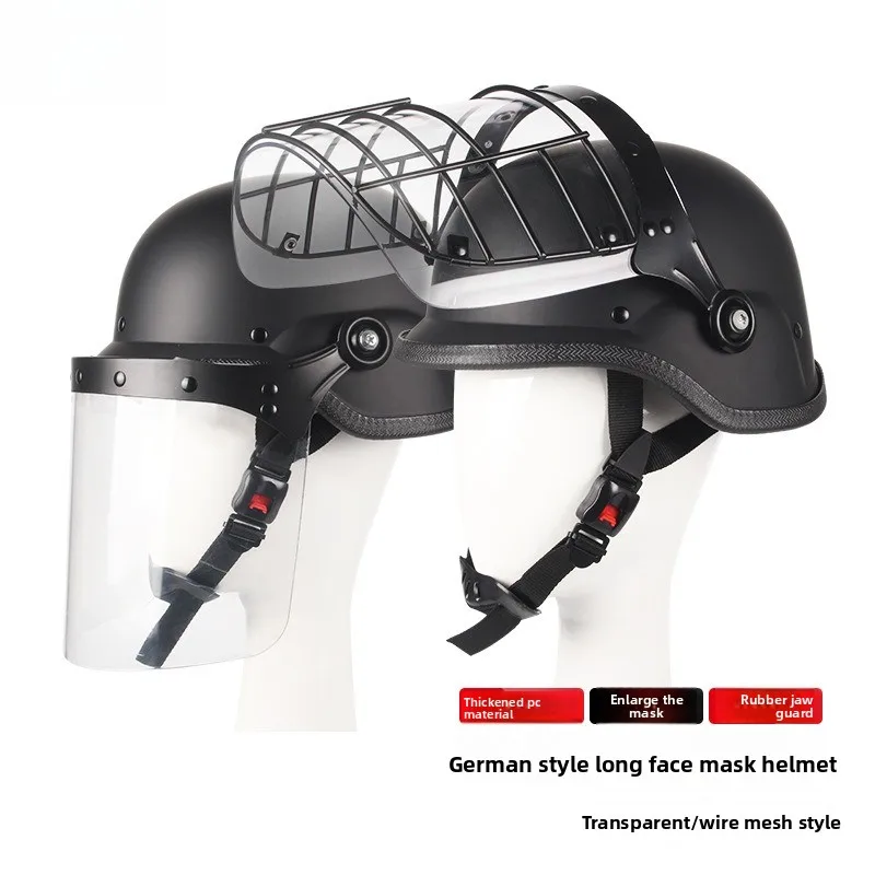Long Mask Riot Helmet Safety Explosion-proof Helmet Strip Steel Cover Barbed Wire Security Explosion-proof