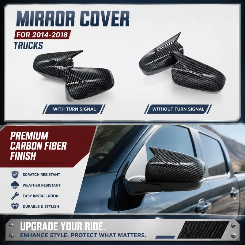 For Toyota Levin 2014-2018 Carbon Fiber Rearview Mirror Cover Devil Ear Horn Shell Car Styling Accessories Modification Parts