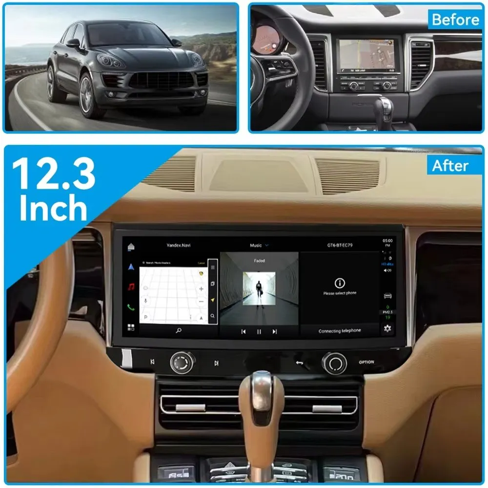 

12.3 Inch Carplay for Macan 2014-2016 Car Radio Multimedia Auto Wireless HD Touch Screen Navigation Head Unit