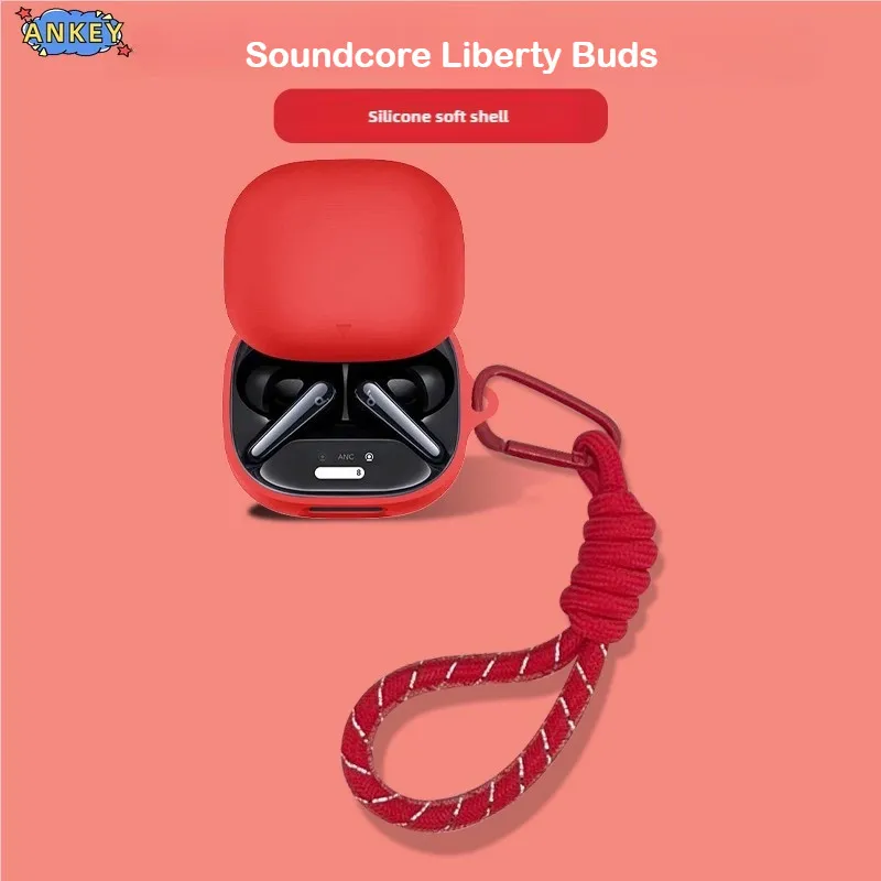 Case for Anker Soundcore Liberty Buds Soft Cover Protective Shell earbuds Sleeve Hand Rope Strap Accessories
