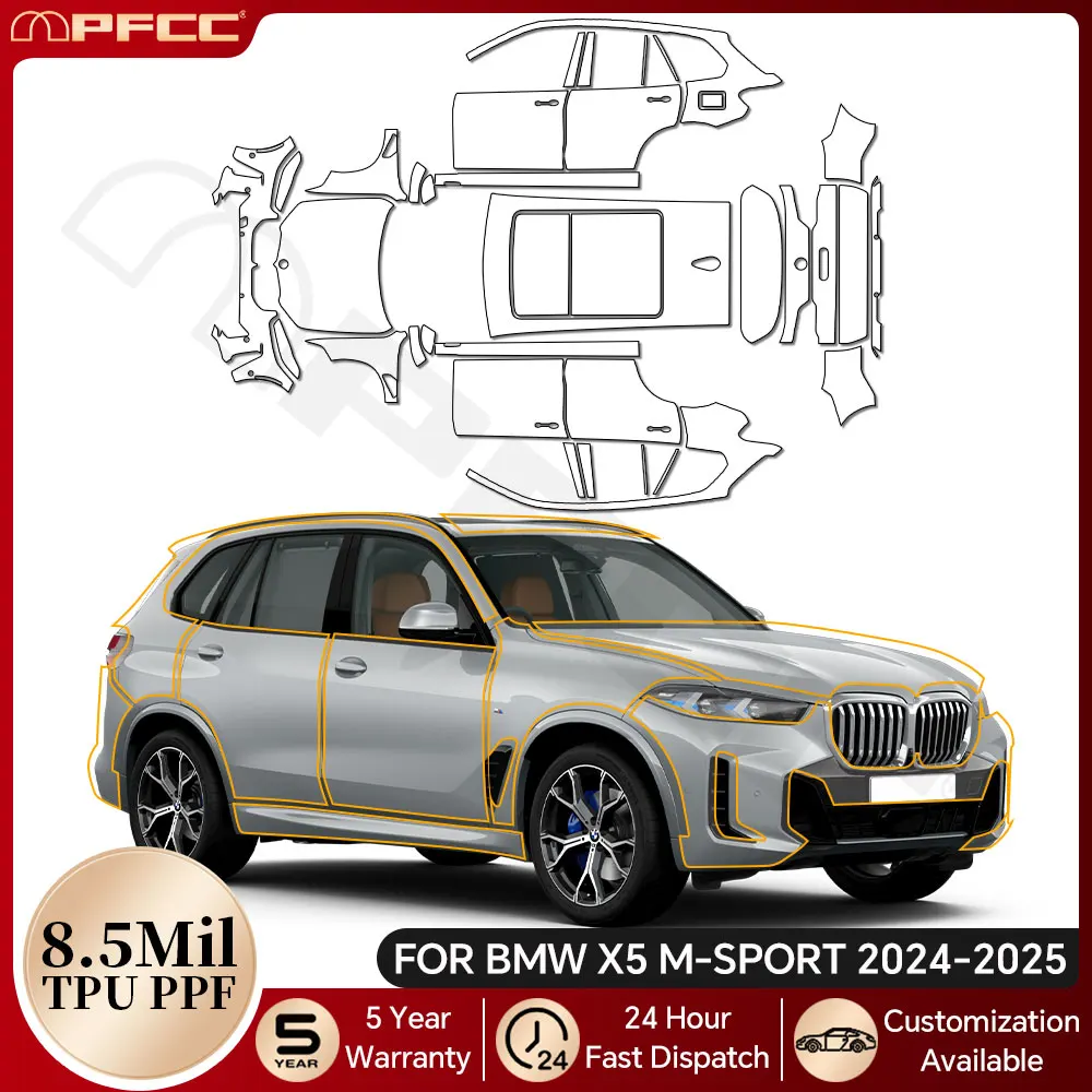 

For BMW X5 M-Sport Drive40 50 M60 2024 2025 Anti-scratch TPU Paint Protection Film Pre-cut PPF Car Body Clear Bra Resistant Kit