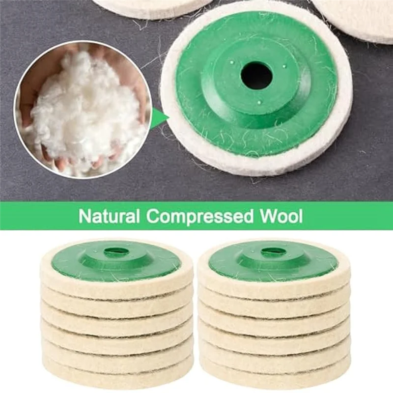 

The New 18 Pack Wool Felt Disc Wheel For 100 Angle Grinder, Buffing Polishing Buffer Bore Dia Green