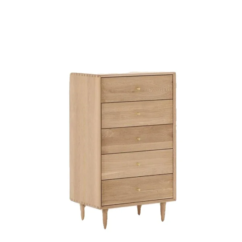 

Nordic home bedroom solid wood cherry wood bedside table oak Japanese modern simple bedside table log all solid wood