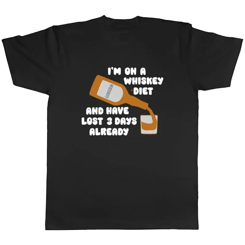 On a Whiskey Diet Mens T-Shirt and have Lost 3 Days Already Funny Tee Gift