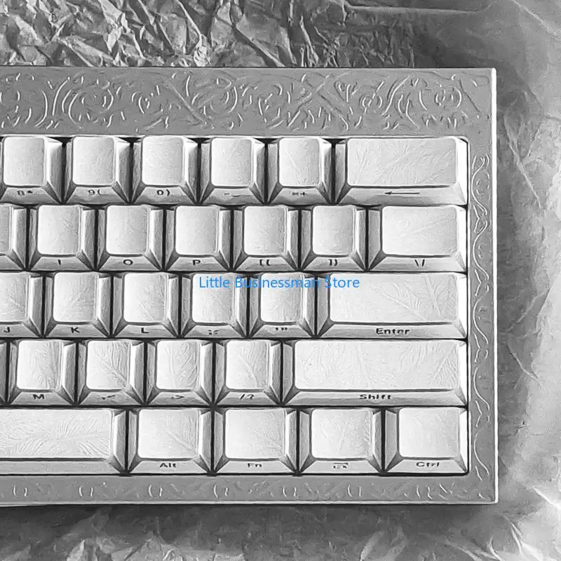 Compact Keyboard Enclosure with Metal Housing, Raised Border Detail and Mounting Posts for EV63 GH60 Mechanical Keyboard Builds