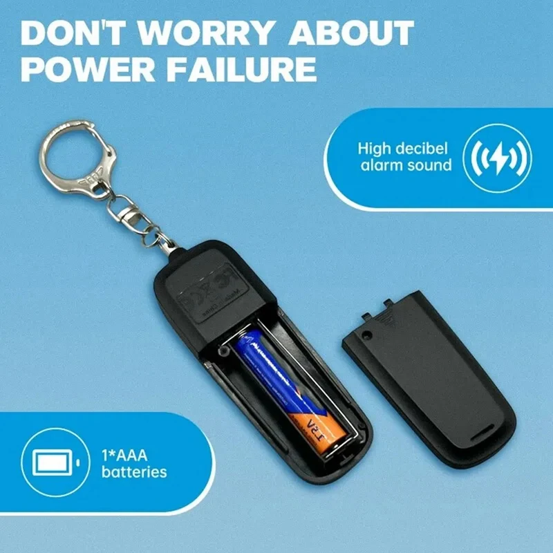 가볍고 얇은 여성용 휴대용 알람 키체인, 130Db 볼륨, 전자 호루라기, 배낭 펜던트