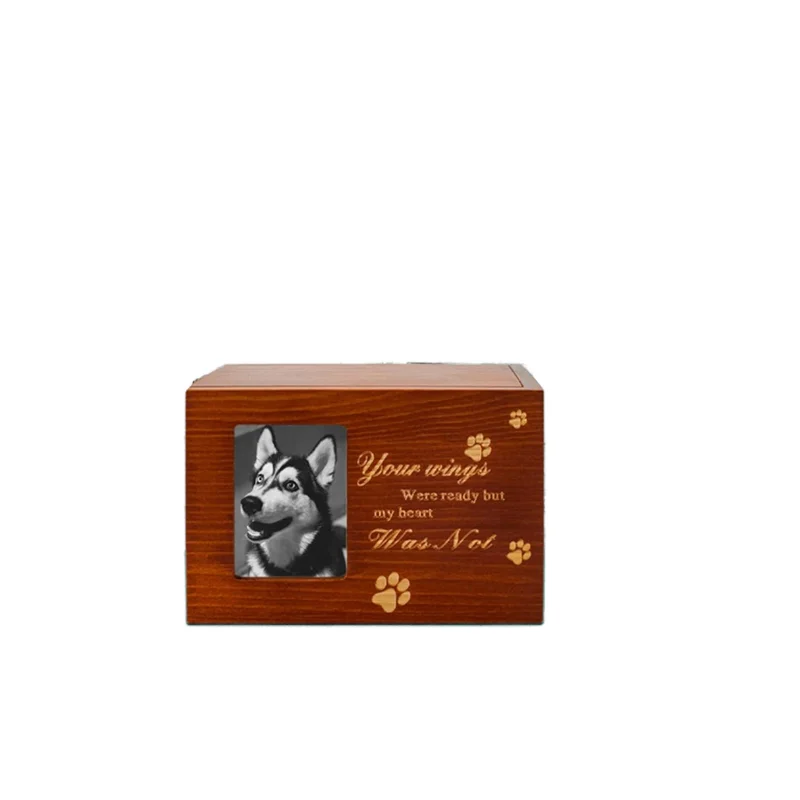 

Custom Modern MDF Dog and Cat Urn Handmade Pet Cremation Coffin with Handmade Patterns Funeral Memorial Supply