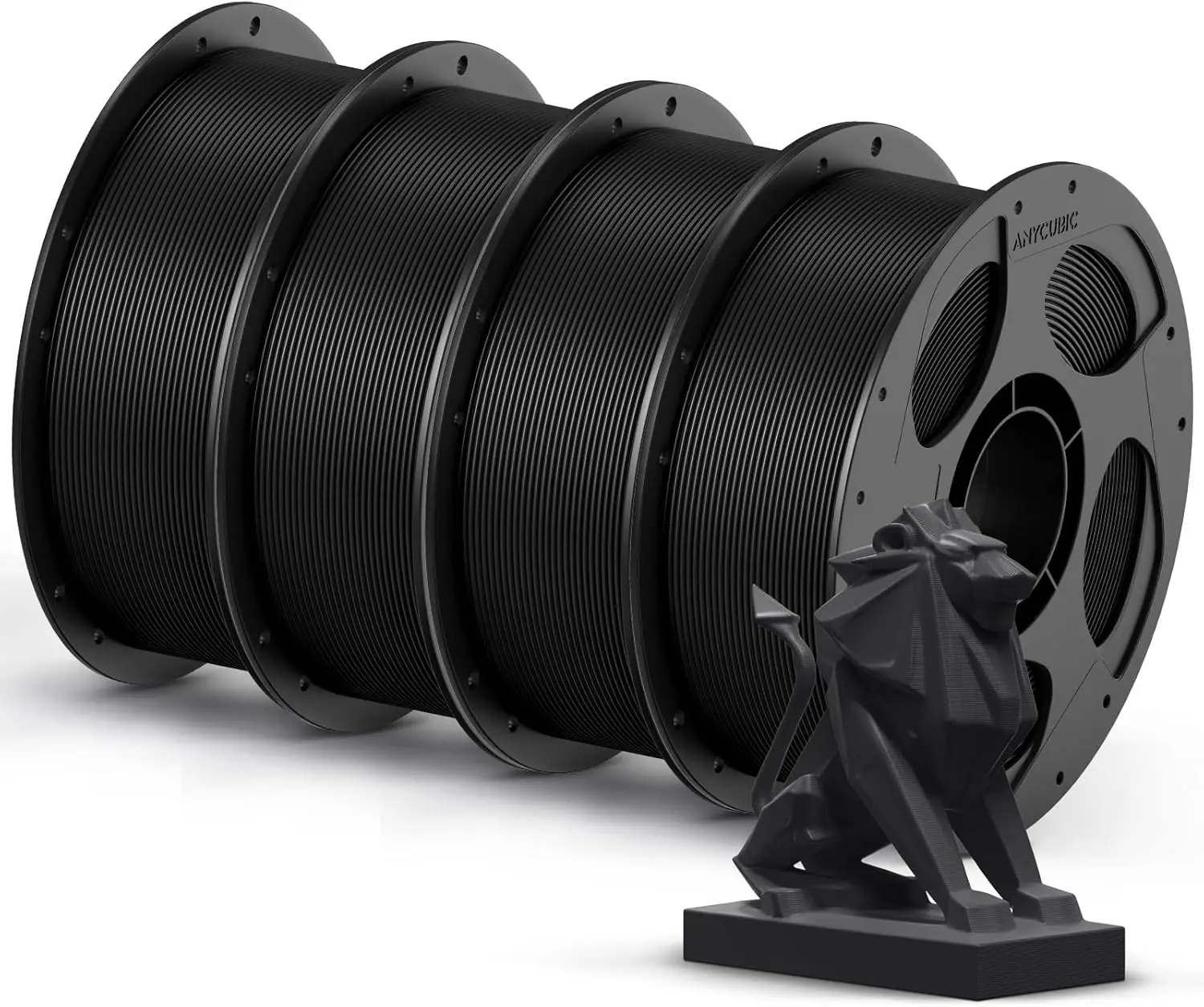 

High-Quality PETG 3D Printer Filament 1.75mm, 4KG Black Bundle with Reusable Spool for Most FDM Printers