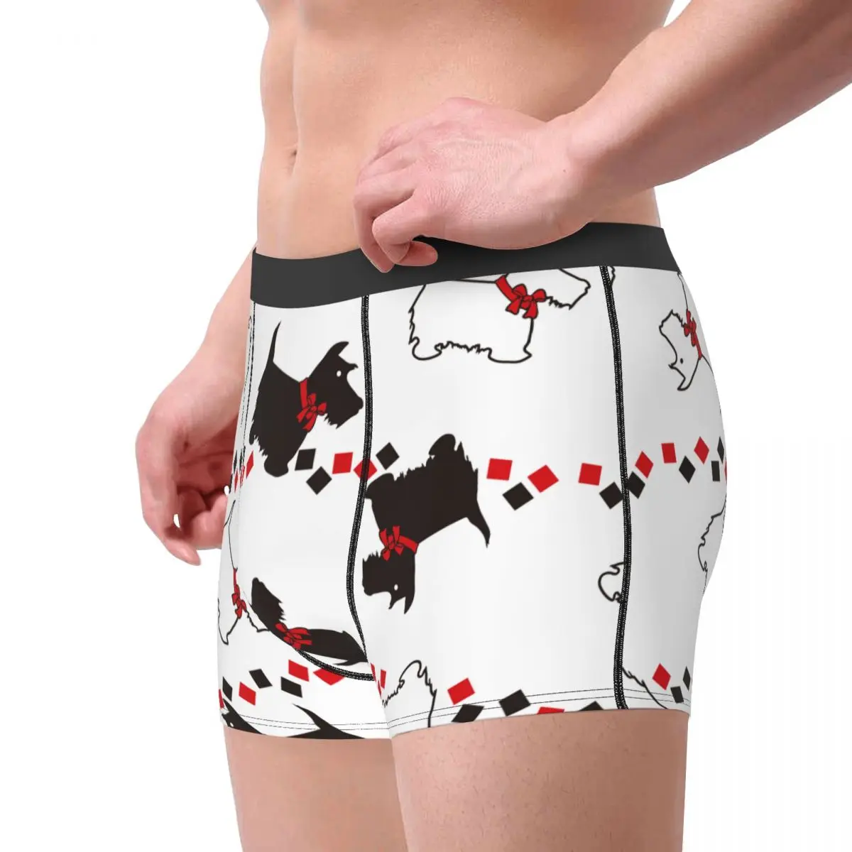 Scottie Dogs Men's Underwear Gift for Animal Dog Lover Boxer Briefs Shorts Panties Novelty Soft Underpants for Male Plus Size