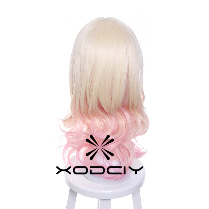Anime Diabolik Lovers Komori Yui Cosplay Wig Blonde Pink Ombre Curly Wigs Heat Resistant Synthetic Hair Halloween Party Role