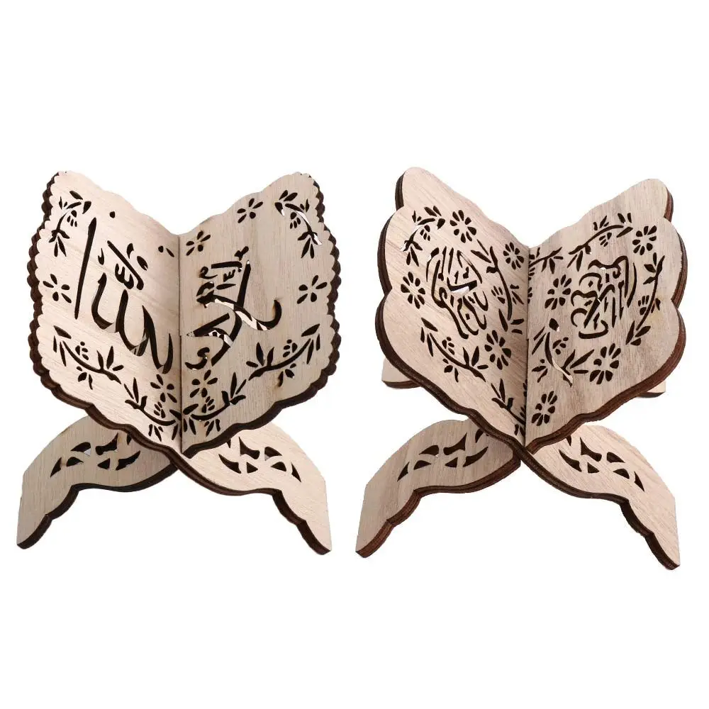Wooden 1Pcs Ramadan Quran Bible Home Decoration Display Stand Book Shelf Book Stand