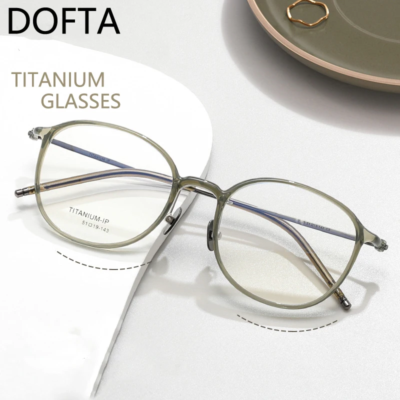 DOFTA TR + Titanium Eyeglasses Frame Women's Ultra Light Prescription Myopia Frame Trendy Eyewear
