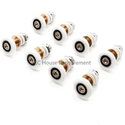 8 PCS 20/23/25/27mm Diameter Shower Glass Sliding Door Hanging Wheel Roller Bathroom Sliding Cabinet Eccentric Pulleys