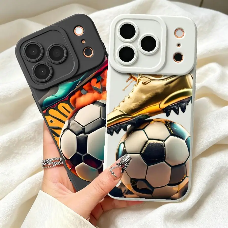 TPU Phone Cover Case for Apple iPhone 17 Pro Max 14 15 Pro 16 12 Plus 13 Air 11 Sneakers Football