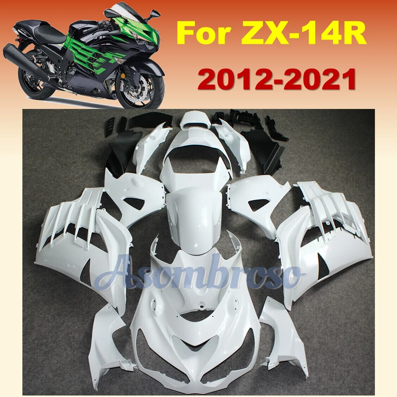 Unpainted Fairing kit For Ninja ZX-14R 2012 2013 2014 2015 2016 ZX14R 2017 2019 2018 2020 2021 ZX 14R Free Custom