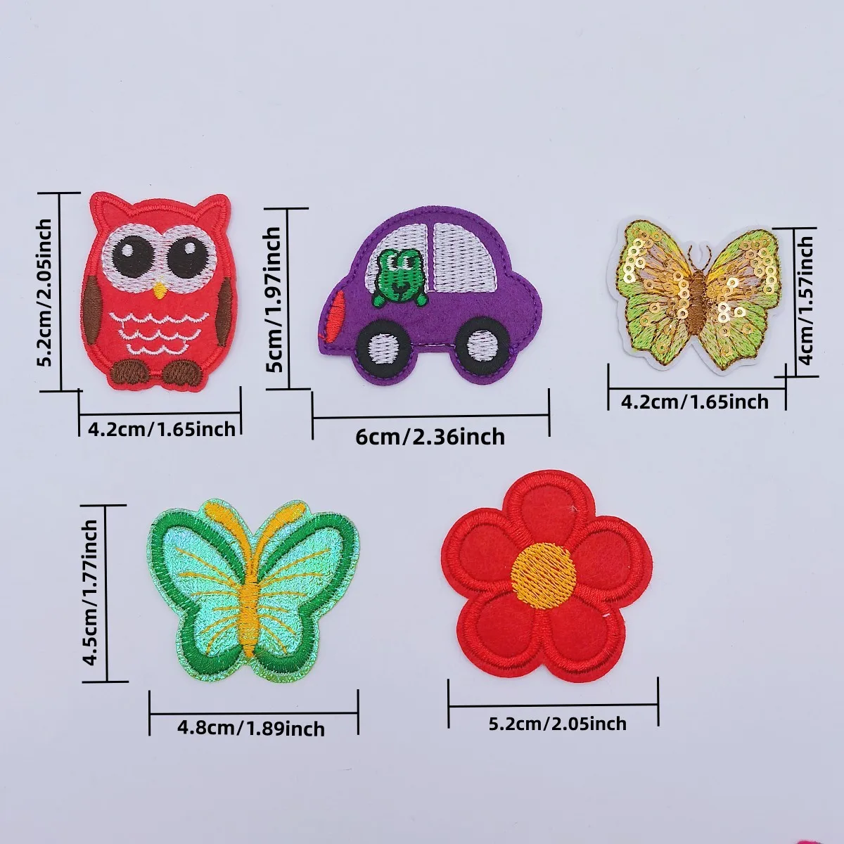 12pcs Cute Cartoon Embroideried Iron On Patches Flower Owls Car Butterfly Patch For Jeans Hats Bags Clothing DIY Backpack Badge