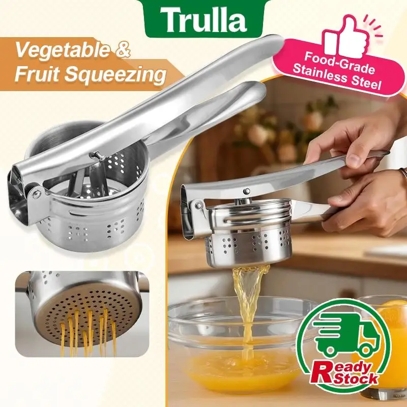 [New Arrival] Stainless Steel Manual Juicer Potato Ricer Multi Functional Food Presser Masher Extractor For Fruit & Vegetable