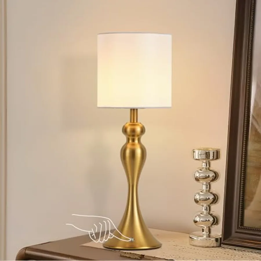 

Table Lamp for Bedroom, Cordless Bedside Lamps for Living Room, Touch 3-Way Dimmable Desk Lamp for Night Stands, Rechargeable,