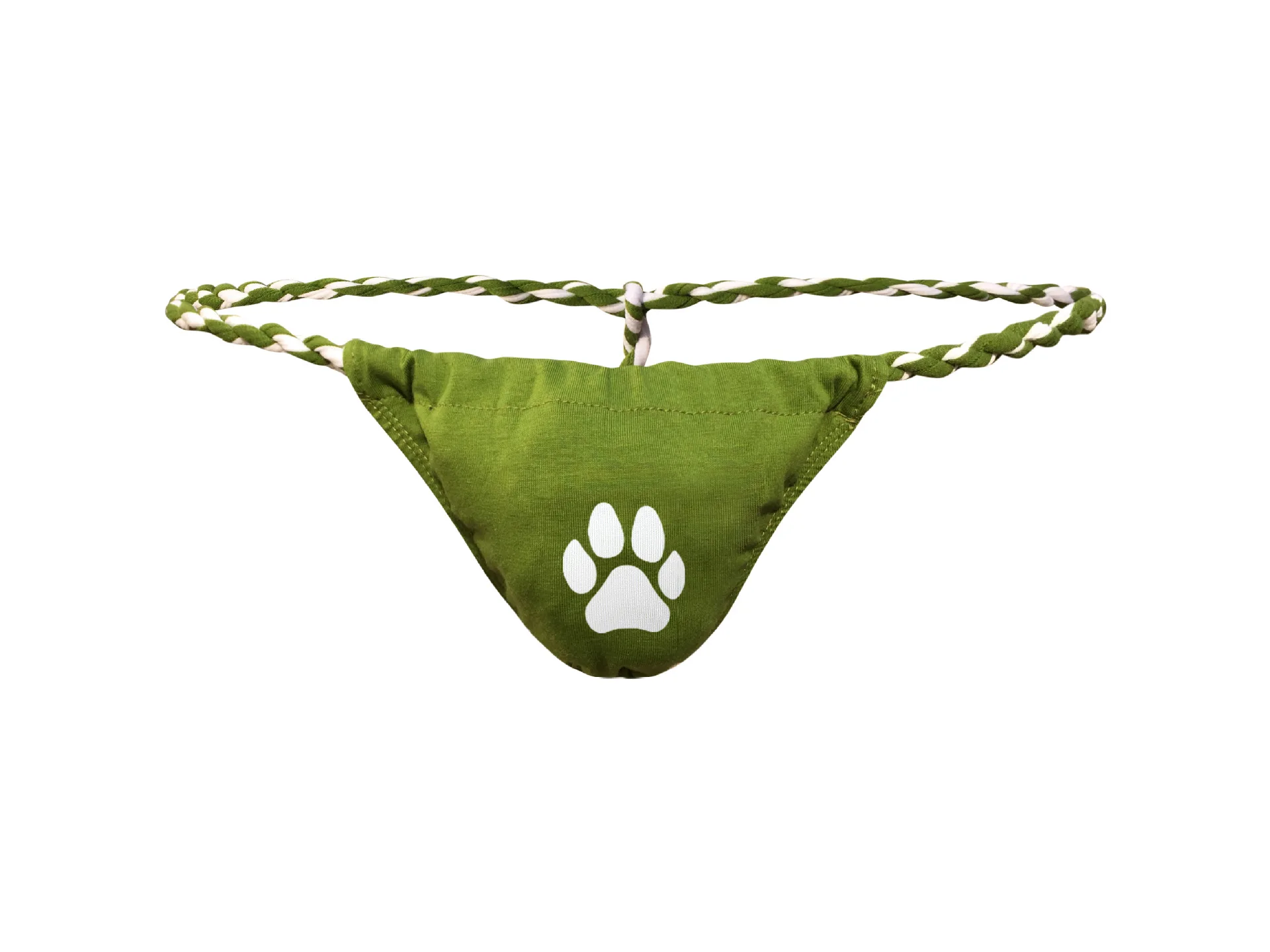Japanese Style Underwear for Men Sexy Low Rise Thong Cotton Embroidered Paw Print Sumo Panties Gays Erotic Open Buttock Knickers