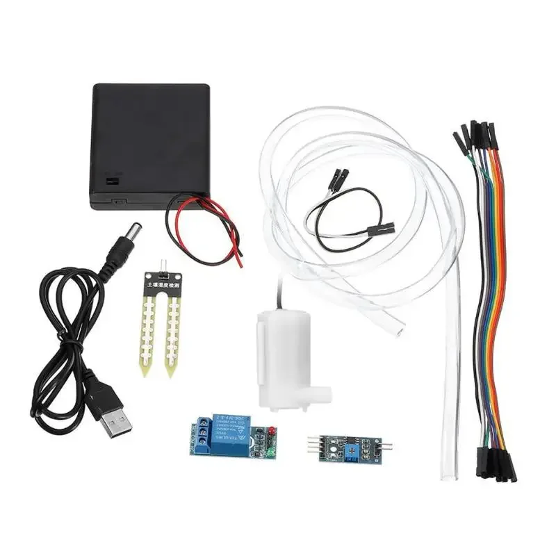 Automatic Irrigation Module DIY Kit Automatic Water Pumping Soil Moisture Sensor Relay Module 50cm Hose for Arduino