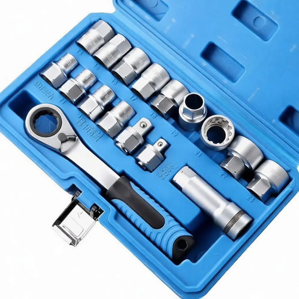 High Quality Pass Through Ratchet Wrench Socket Set Auto Repair Tool Kit Bits Extension Bar Mechanic Hand Tool Combination
