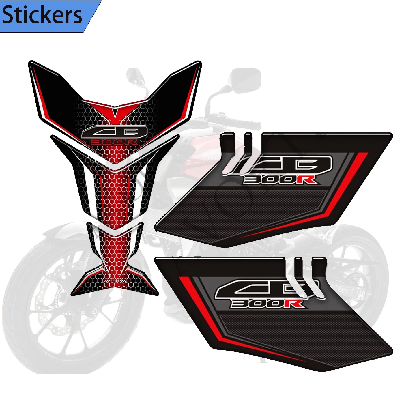 2018-2022 Motorcycle Grips Tank Pad Decals Gas Fuel Oil Kit Knee Protector For Honda CB300R CB 300R