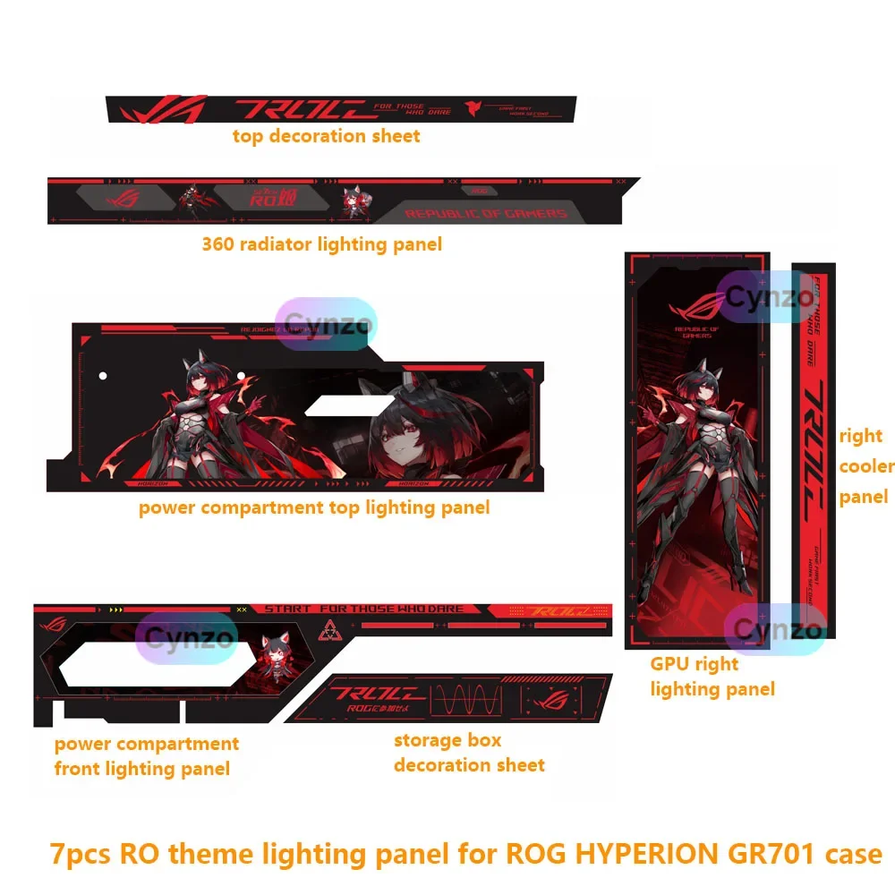 High Quality GR701 HYPERION Chassis ARGB Lighting Panel Kit,MOD ROG Gaming Cabinet Decorative Lightboard RO Theme AURA SYNC