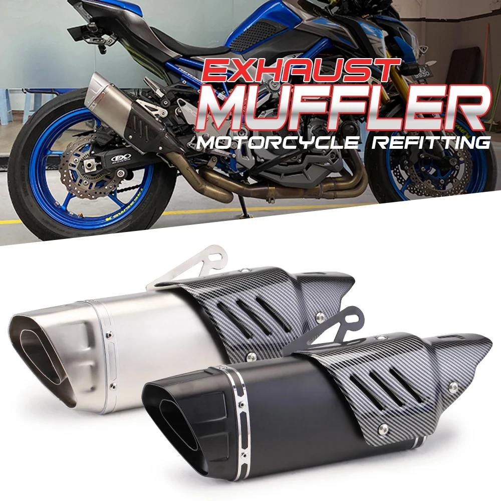 

Universal Motorcycle Exhaust Escape 51mm Pipe Muffler carbon fiber cover For MT03 Ninja400 R3 R6 Z1000 gsxr750 cbr500r R15