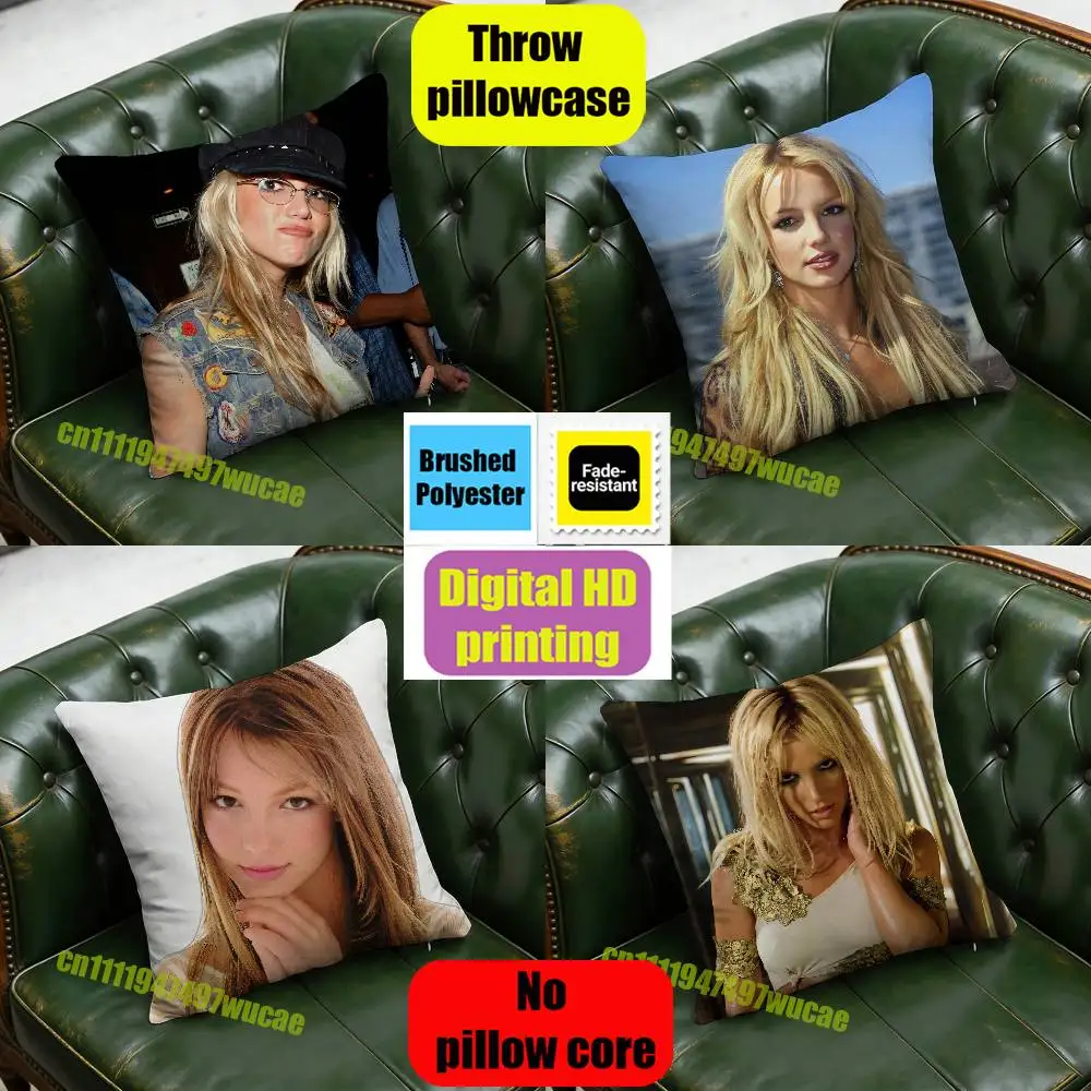 For Singer B-Britney Spears Throw Pillow Case 40x40cm Decoration DIY Square Chair Pillowcase Pad Cover