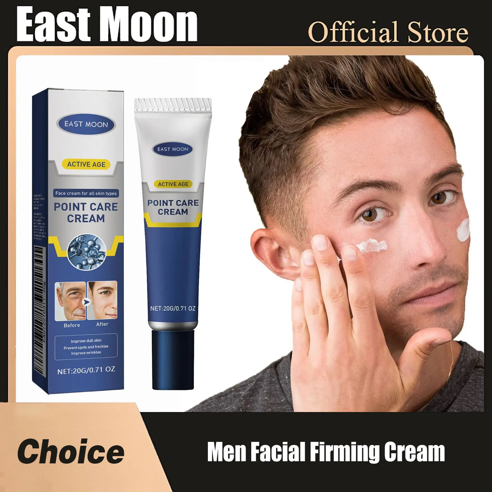 East Moon Men Anti Aging Cream Moisturizing Fade Dark Spots Melanin Nourishing Firming Brightens Skin Wrinkle Removal Face Cream