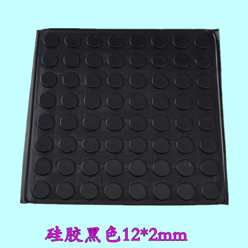 320PCS 12mm x 2mm Transparent Black anti slip  self-adhesive Silicone rubber feet pads plastic bumper damper shock absorber