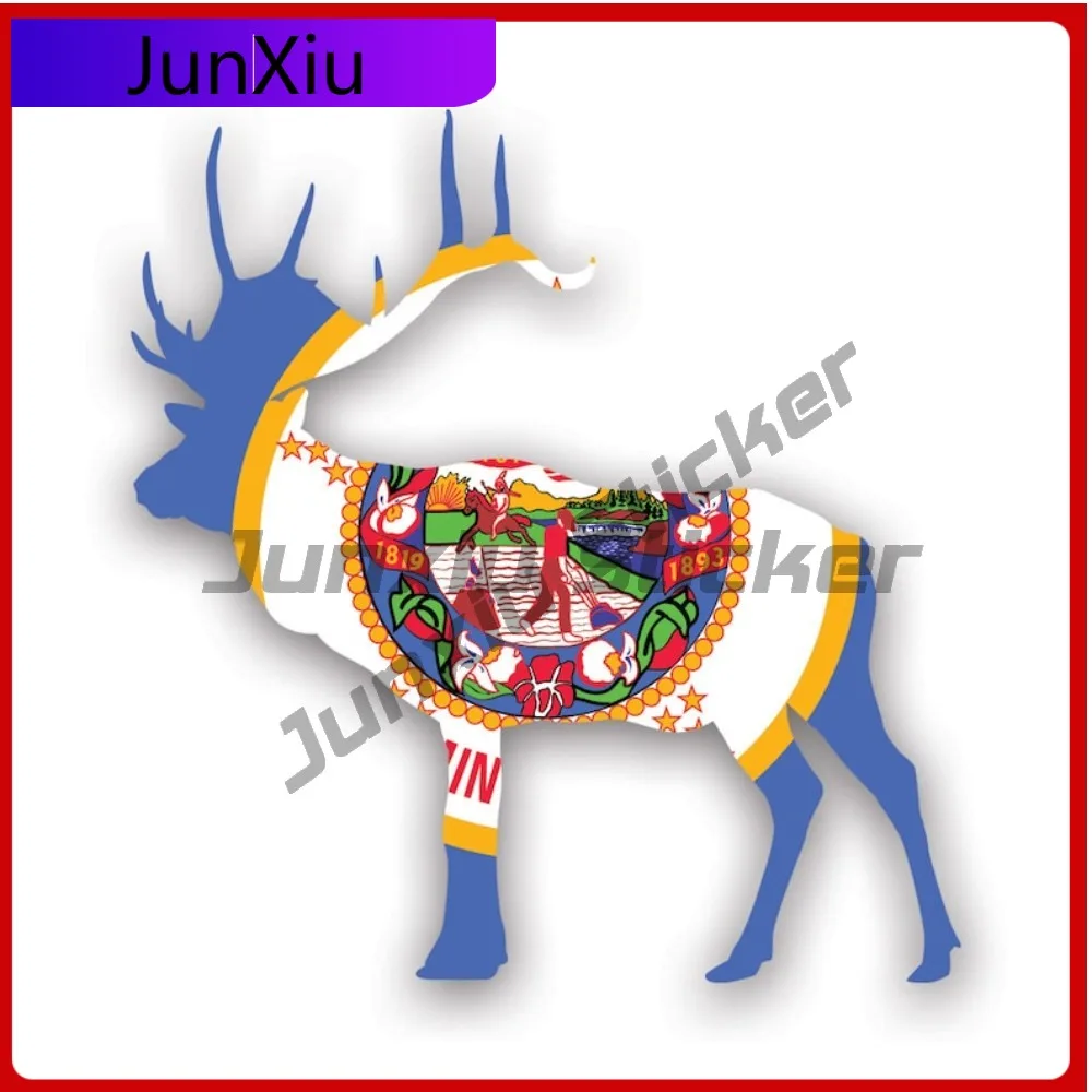 

Retro Bold Minnesota Deer Shaped Flag Sticker Uv Protected Decalsmn Stag Hunter Hunting Archery Antlers Outdoors Explore