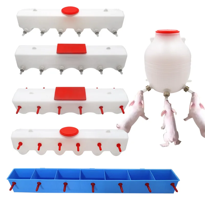 

8L Animal Feeding Bucket With Nipple Poultry Calf Piglet Sheep Plastic Milk Feeder Animal Feeder and Drinker