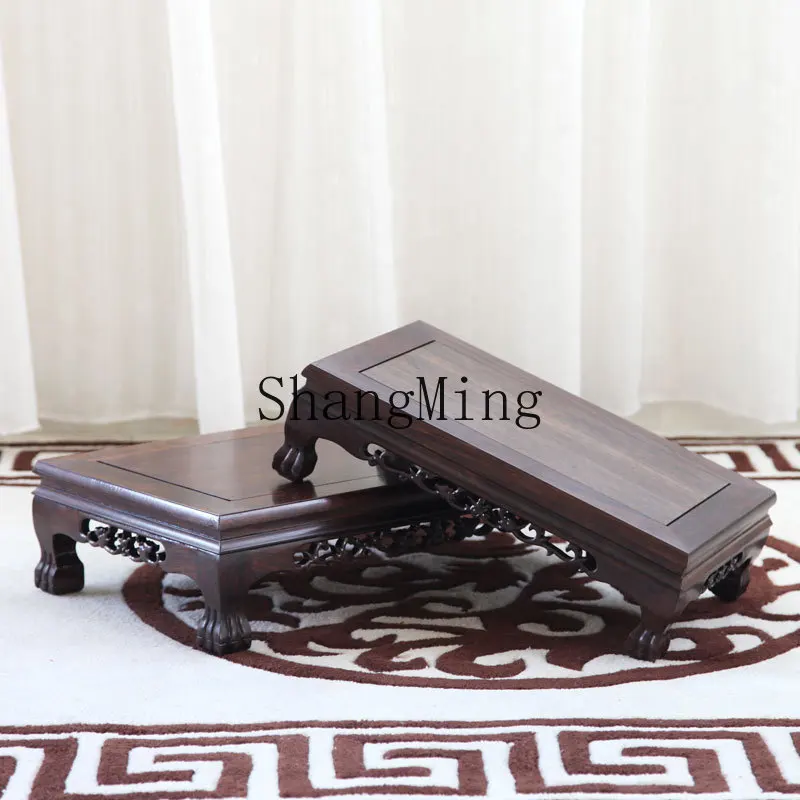 F G good-looking  Redwood Kang Table Ebony Wood Floor Solid Wood Kang Desk Rectangular Small Kang Window