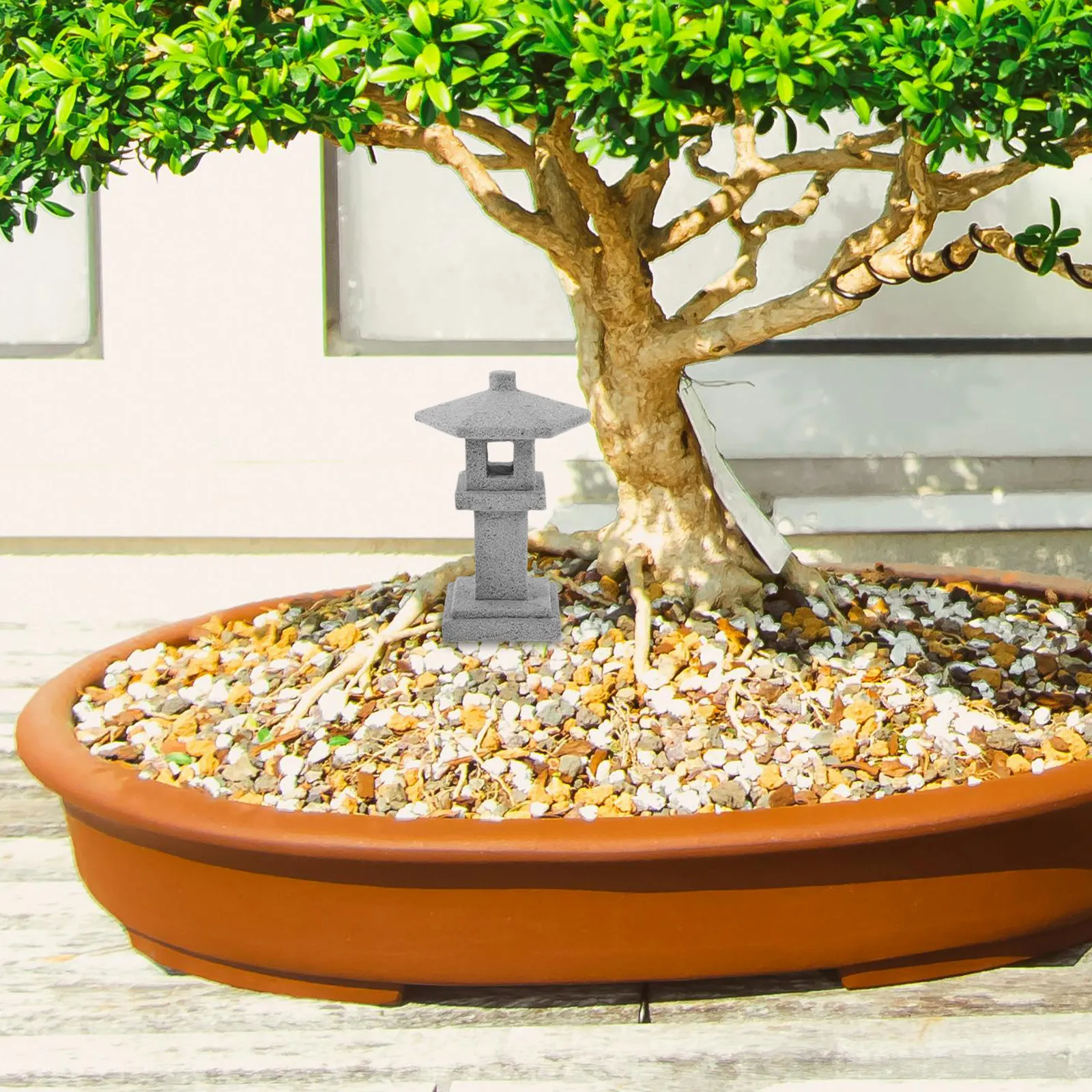 Bluestone Mini Pavilion Statue Realistic Fine Workmanship for Moss Succulent Micro Landscape Mini Garden Decor Balcony Yard